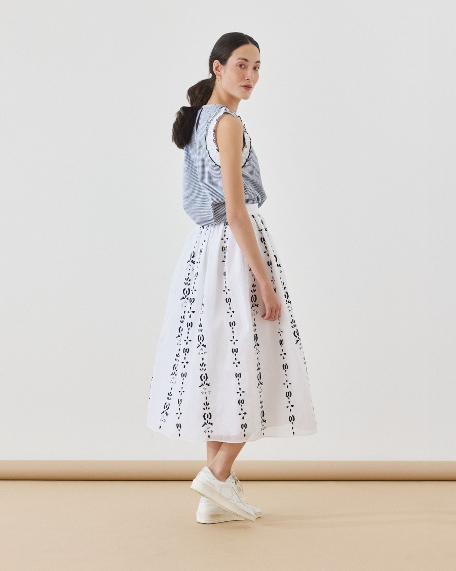 JUPE Skirts | Embroidered Cotton Skirt