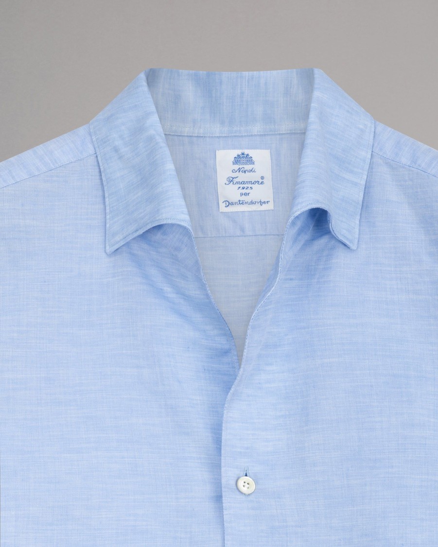 FINAMORE Shirts | Cotton Linen Blend Shirt