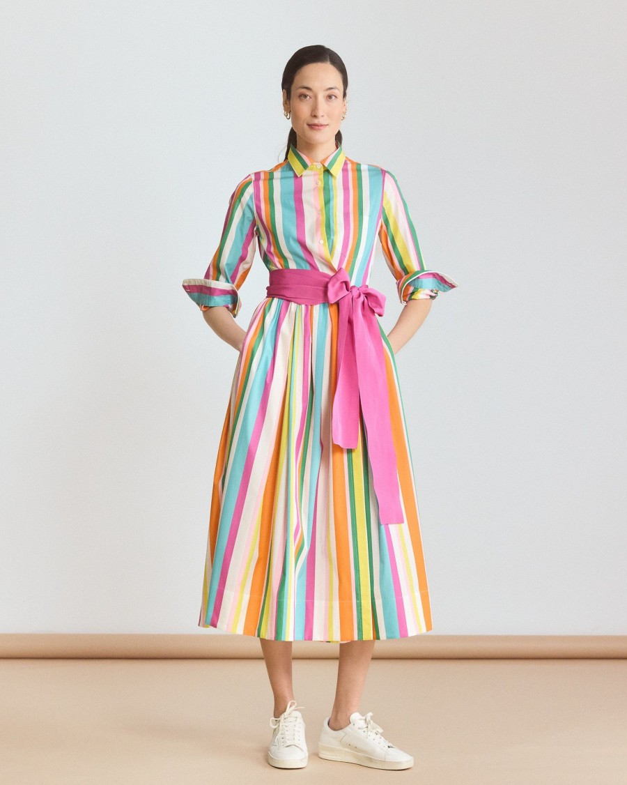 SARA ROKA Dresses | Striped Cotton Dress