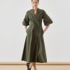 ODEEH Dresses | Poplin Wrap Dress