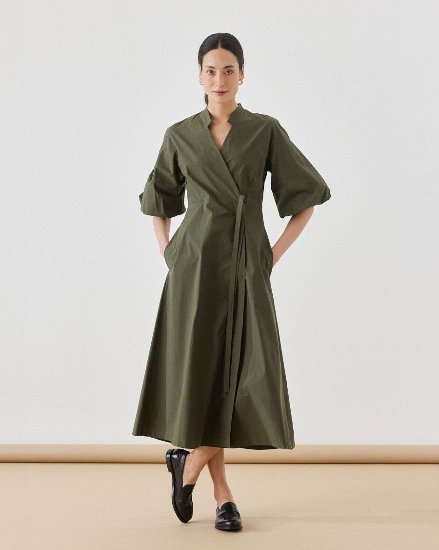 ODEEH Dresses | Poplin Wrap Dress