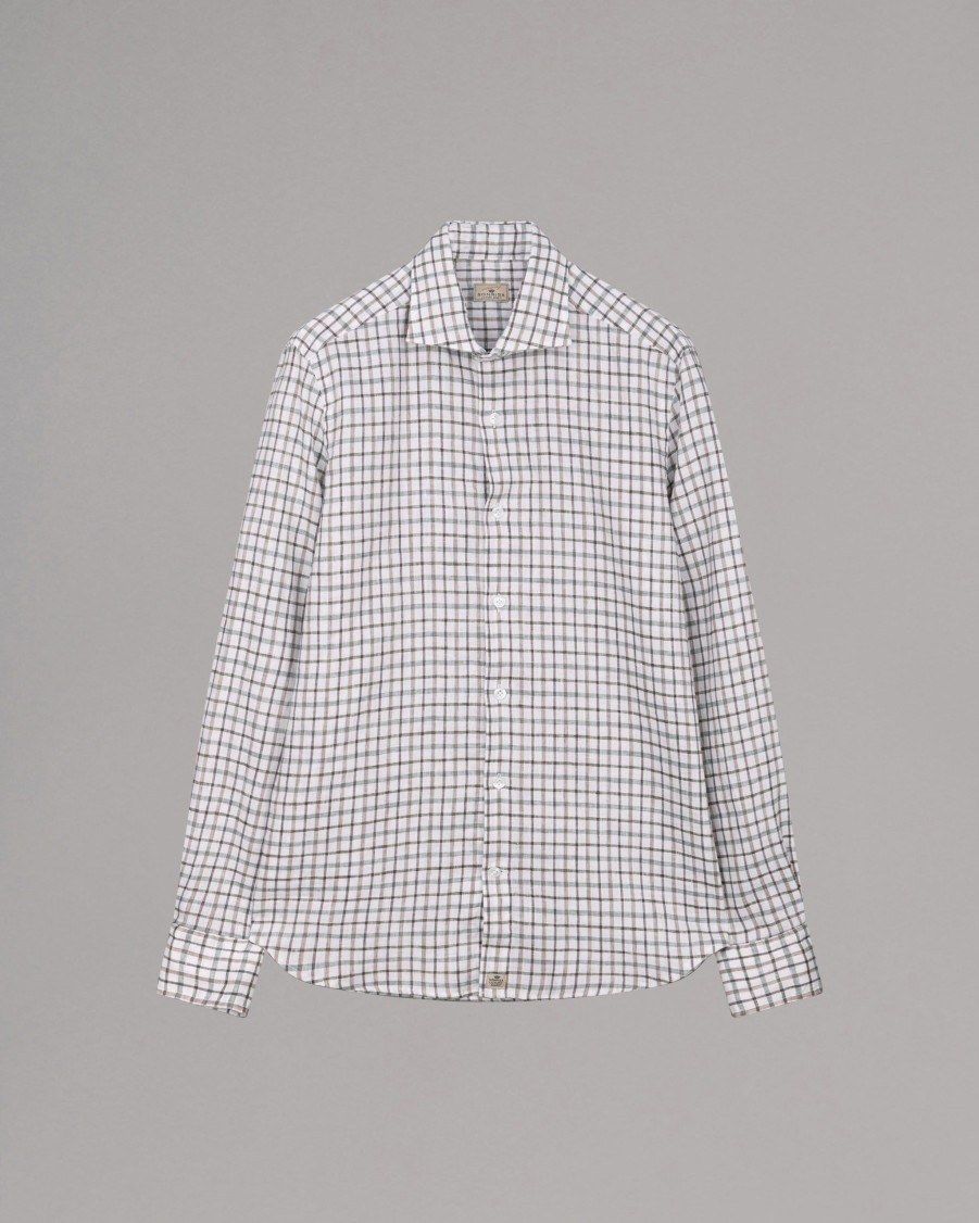 SONRISA Shirts | Checked Linen Shirt