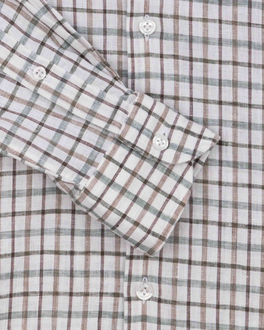 SONRISA Shirts | Checked Linen Shirt