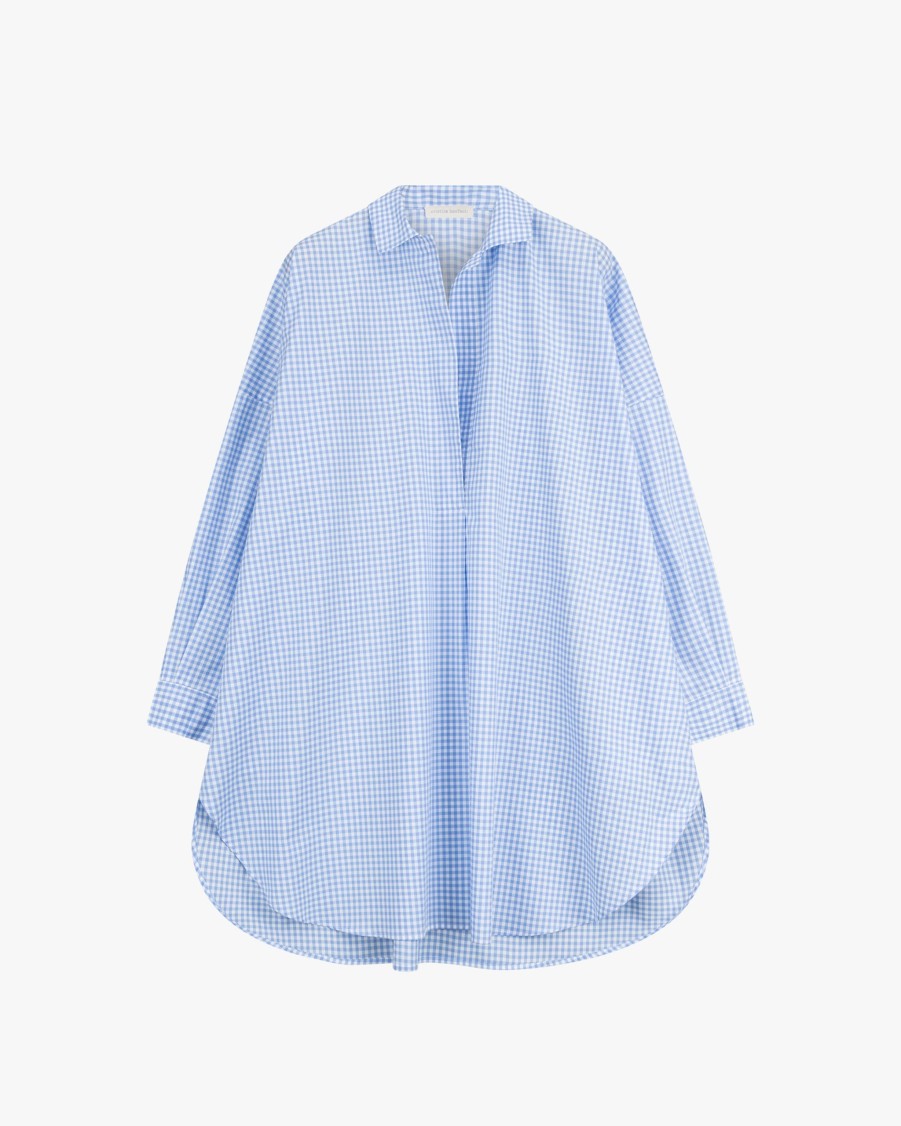 CRISTINA BONFANTI Blouses | Oversized Checked Cotton Blouse