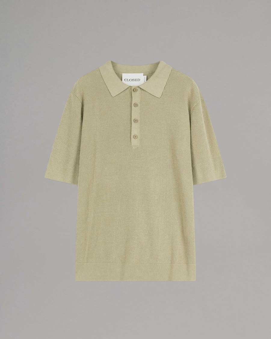 CLOSED Knitwear | Linen Knitted Polo Shirt