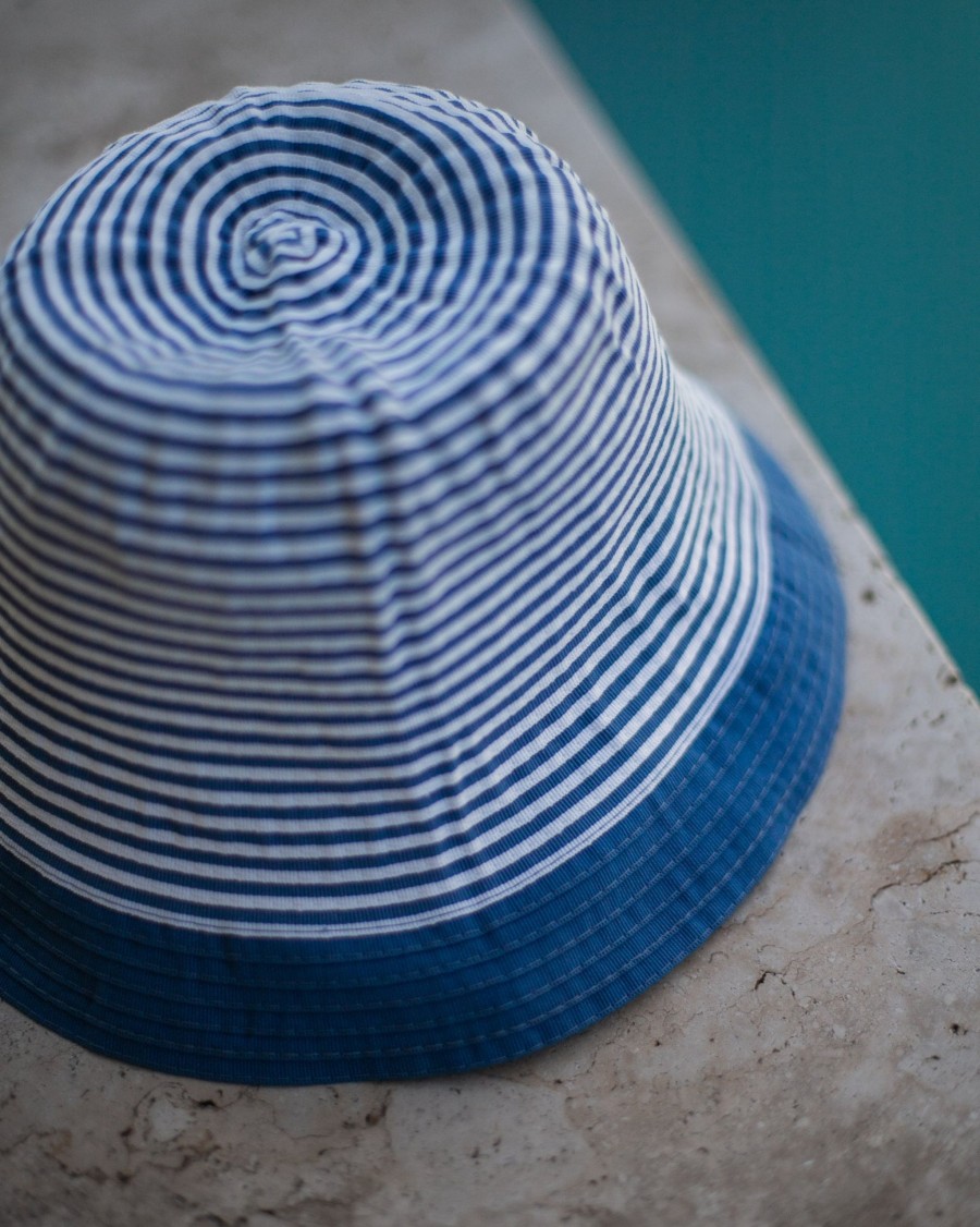 GREVI Hats & Caps | Striped Cotton Blend Hat