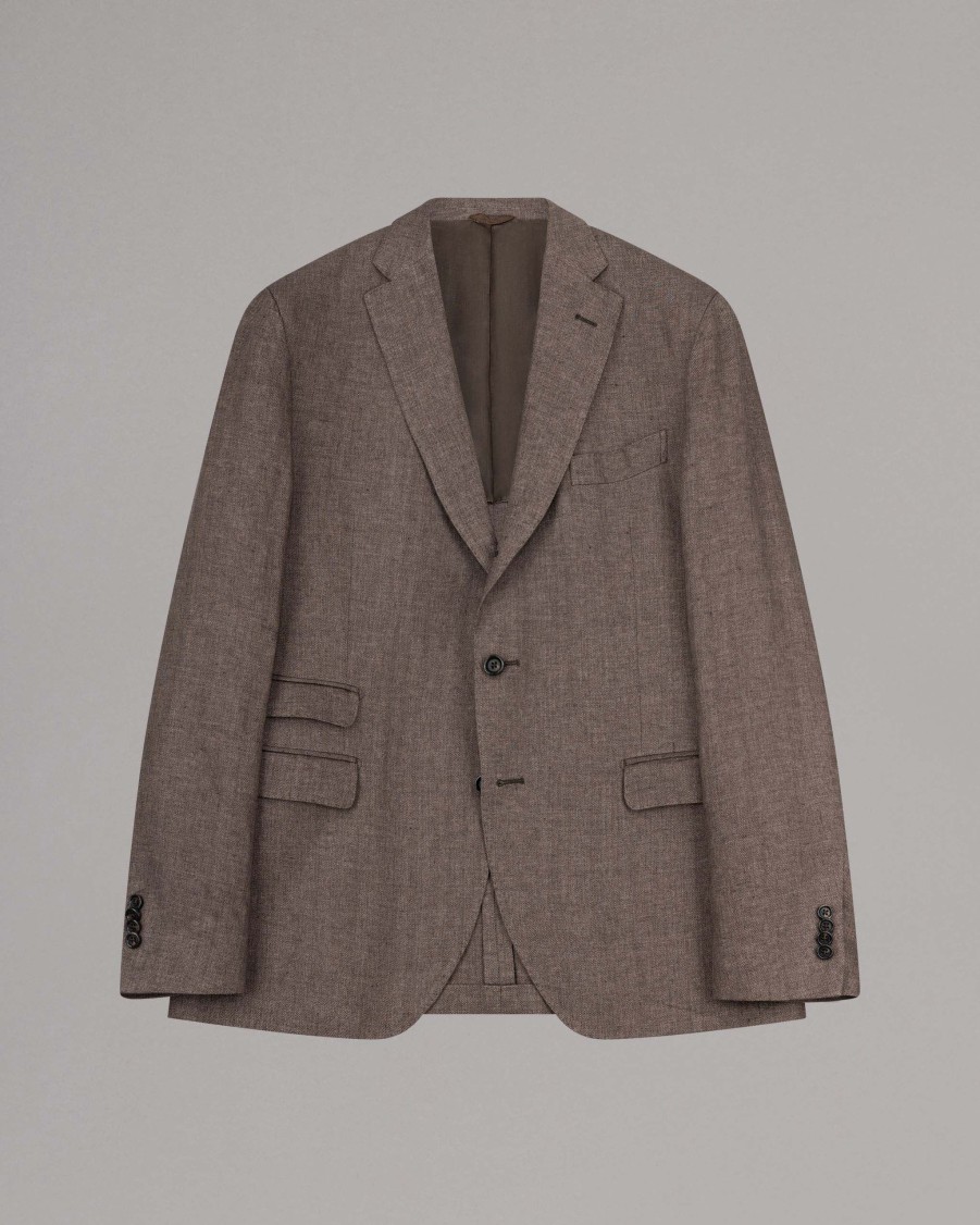 DANTENDORFER Blazers | Herringbone Linen Blazer