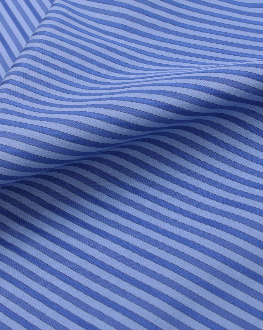 FINAMORE Pocket Squares | Striped Cotton Pocket Square