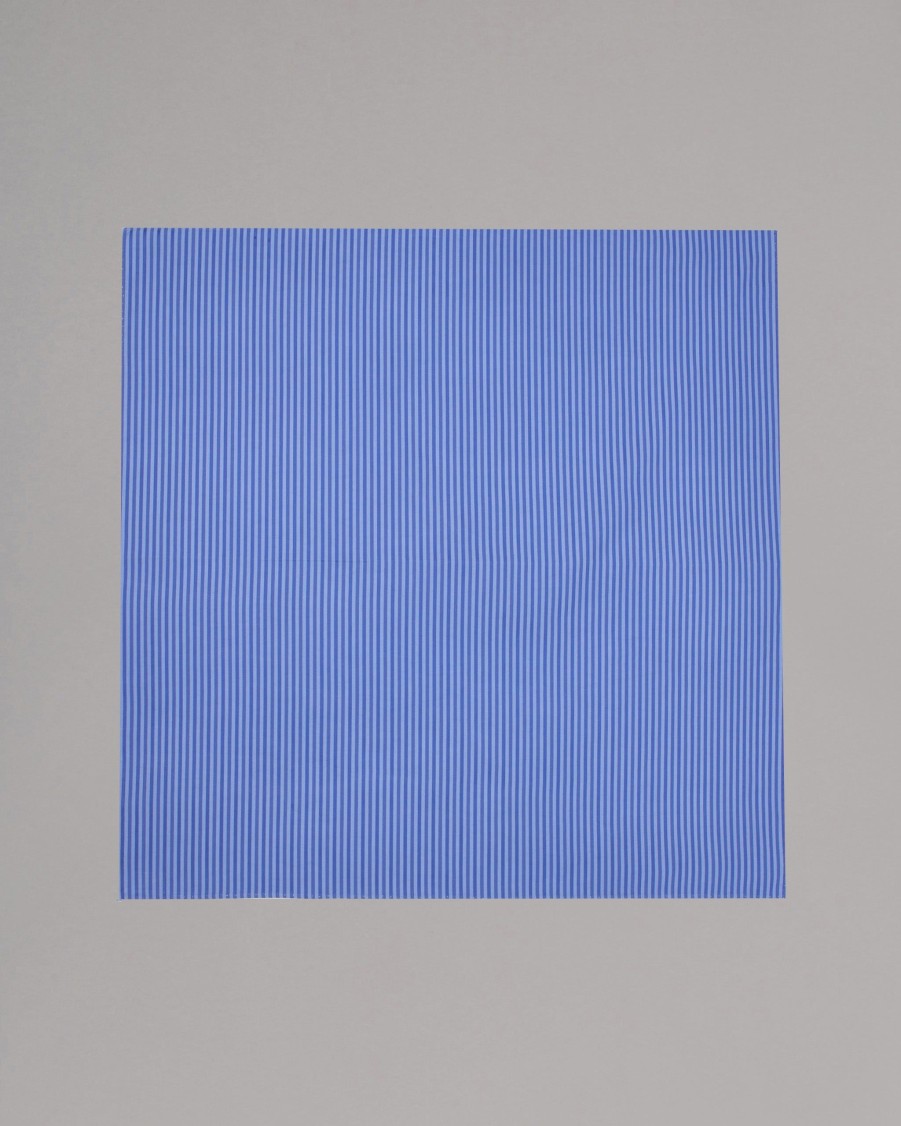 FINAMORE Pocket Squares | Striped Cotton Pocket Square